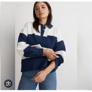Madewell Striped Rugby Polo Shirt medium